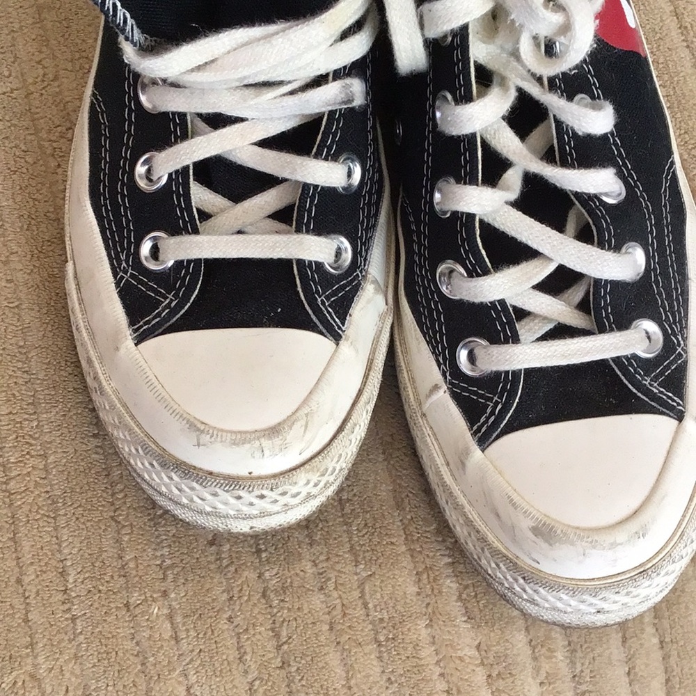 Black White High-Top Sneakers Chuck Taylor All Star Comme Des Garcons W 7 - Picture 7 of 7